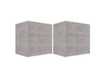 Syfax™ Comodini 2 Pz Grigio Cemento 40X30X40 Cm In Legno Multistrato