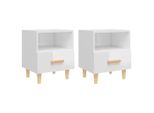 Syfax™ Comodini 2 Pz In Bianco Lucido 40X35X47 Cm