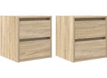 Syfax™ Comodini A Muro 2 Pz Rovere Sonoma 38X34X40 Cm