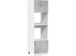 Vidaxl Armadio Per Microonde Lyon Concrete Grey 60X57X207 Cm Materiale A Base Di Legno