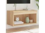 Syfax™ Mobile Porta Tv Con Luci Led Rovere Sonoma 60X30X30 Cm