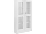 Syfax™ Armadietto Vetrina Bianco Lucido 82,5X30,5X150 Cm Multistrato