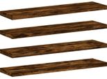 Syfax™ Mensole Parete 4Pz Rovere Fumo 40X10X1,5 Cm Legno Multistrato