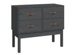 Syfax™ Mobile Consolle Grigia 90X40X78 Cm In Legno Massello Di Pino