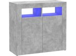 Syfax™ Credenza Con Luci Led Grigio Cemento 80X35X75 Cm