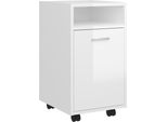 Syfax™ Credenza Con Ruote Bianco Lucido 33X38X60 Cm Legno Multistrato