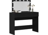 Syfax™ Tavolo Da Trucco Con Cassetto Rovere Nero 100 X 40 X 120 Cm