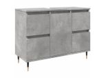 Syfax™ Armadietto Da Bagno Grigio Cemento 80X33X60Cm Legno Multistrato