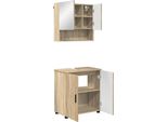Syfax™ Set Di Mobili Per Il Bagno Con Porta 2 Pcs Rovere Sonoma