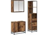 Syfax™ Set Di Mobili Per Il Bagno Con Cassetto 3 Pcs Legno Vecchio