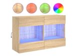Syfax™ Mobile Tv A Parete Con Luci Led Rovere Sonoma 98,5X30X60,5 Cm