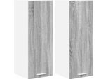 Syfax™ Armadio Pensile 2 Pcs Grigio Sonoma E Bianco 30 X 31 X 80 Cm