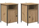 Syfax™ Armadio Da Notte 2 Pcs Rovere Artigianale 40 X 42 X 60 Cm