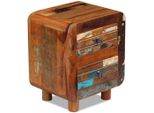 Syfax™ Comodino In Solido Legno Di Recupero 43X33X51 Cm