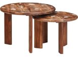 Syfax™ Tavoli Da Caffè Nido 2 Pcs Multicolore Legno Massello Riciclato