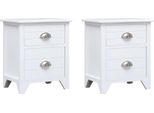 Syfax™ Set Comodini 2 Pz Con 2 Cassetti Bianchi
