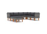 Syfax™ Set Divani Da Giardino 8 Pz Con Cuscini In Polyrattan Grigio