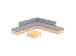 Syfax™ Set Divani Da Giardino 8 Pz Con Cuscini Grigi Massello Di Pino