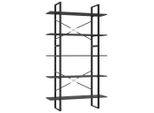 Syfax™ Libreria A 5 Ripiani Grigia 100X30X175 Cm In Legno Multistrato