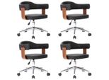 Syfax™ Sedie Da Pranzo Girevoli 4Pz Nere In Legno Curvato E Pelle Finta