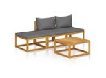 Syfax™ Set Divani Da Giardino 4 Pz Con Cuscini In Massello Di Acacia
