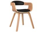 Syfax™ Sedia Da Pranzo Nera In Legno Curvato E Pelle Finta