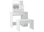 Syfax™ Set Tavolo Da Toeletta Bianco Con Led In Legno Multistrato