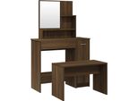 Syfax™ Set Tavolo Da Toeletta Rovere Marrone 86,5X35X136 Cm