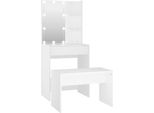 Syfax™ Set Tavolo Da Toeletta Bianco Con Led In Legno Multistrato