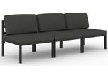 Syfax™ Divano Da Giardino A 3 Posti Con Cuscini In Alluminio Antracite