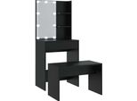Syfax™ Set Tavolo Da Toeletta Con Led Nero In Legno Multistrato