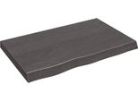Syfax™ Piano Tavolo Marrone 80X50X(2-6) Cm Rovere Massello Trattato