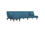 Syfax™ Divano Letto A L Blu 255X140X70 Cm In Velluto