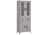 Syfax™ Credenza Grigio Sonoma 69,5X34X180 Cm In Legno Multistrato