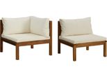Syfax™ Set Divani Da Giardino 2 Pz Con Cuscini Bianco Crema In Acacia