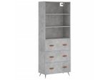 Syfax™ Credenza Grigio Cemento 69,5X34X180 Cm In Legno Multistrato