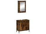 Syfax™ Set Mobili Da Bagno 2 Pz Rovere Fumo In Legno Multistrato