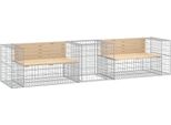 Syfax™ Panca Da Giardino Con Cesto Gabbione In Legno Massello Di Pino