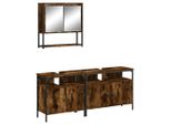 Syfax™ Set Mobili Da Bagno 3 Pz Rovere Fumo In Legno Multistrato