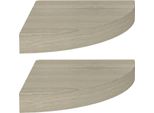 Syfax™ Scaffali Angolari A Parete 2 Pz Rovere 25X25X3,8 Cm In Mdf