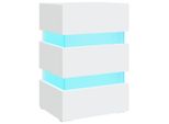 Syfax™ Comodino Con Luci Led Bianco 45X35X67 Cm In Legno Multistrato