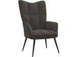 Syfax™ Sedia Relax Grigio Scuro In Velluto