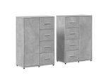 Syfax™ Credenze 2 Pz Grigio Cemento 60X31X84 Cm In Legno Multistrato