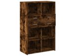 Syfax™ Credenza Rovere Fumo 80X42,5X124 Cm In Legno Multistrato
