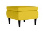 Syfax™ Poggiapiedi Con Gambe In Legno Giallo In Velluto