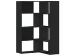 Syfax™ Libreria Angolare 4Ripiani Nera 85X85X140 Cm Legno Multistrato