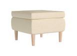 Syfax™ Poggiapiedi Con Gambe In Legno Crema In Tessuto