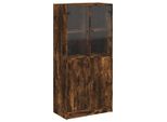 Syfax™ Credenza Con Ante Rovere Fumo 68X37X142 Cm Legno Multistrato