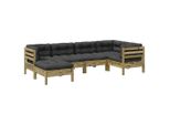 Syfax™ Set Divani Da Giardino 6Pz Con Cuscini Legno Impregnato Di Pino