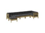 Syfax™ Set Divani Da Giardino 7Pz Con Cuscini Legno Impregnato Di Pino